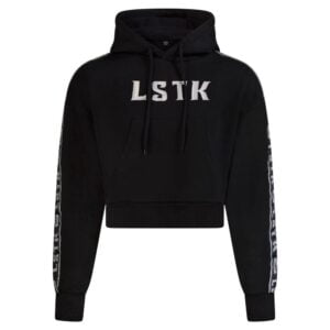 LSTK Cropped Kapuzenpullover Logo Schwarz