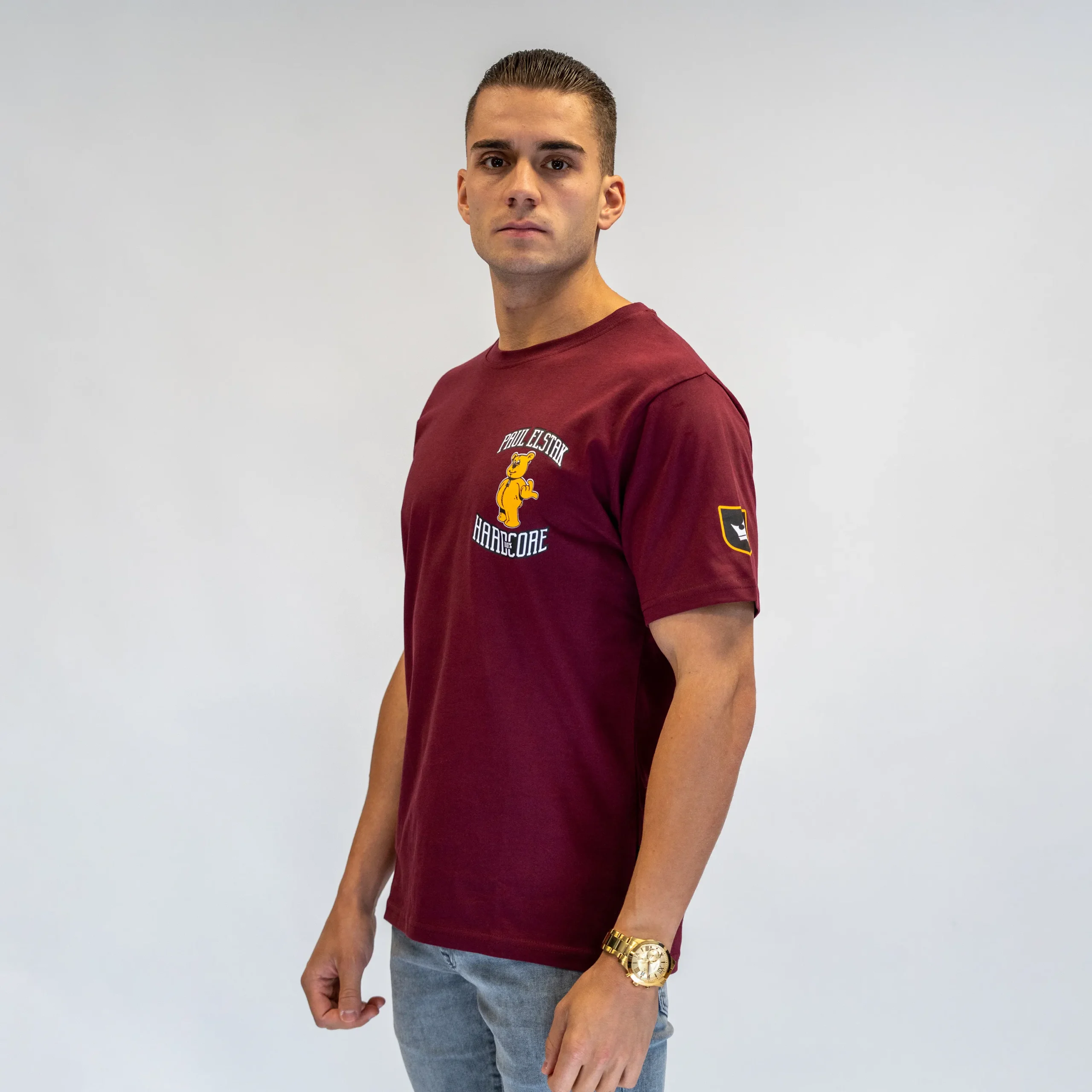 100% Hardcore - Paul Elstak T-Shirt Bordeaux – Bild 4