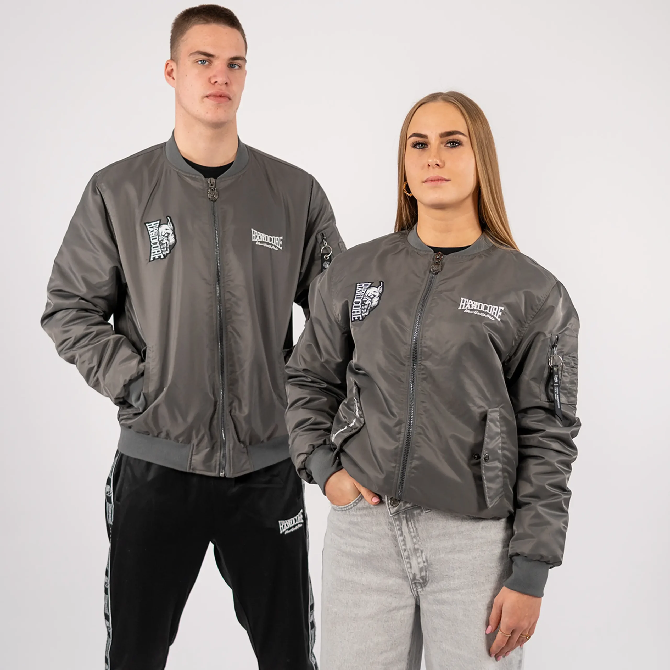 100% Hardcore Bomber Jacket Branded Rage Graphite - Image 4
