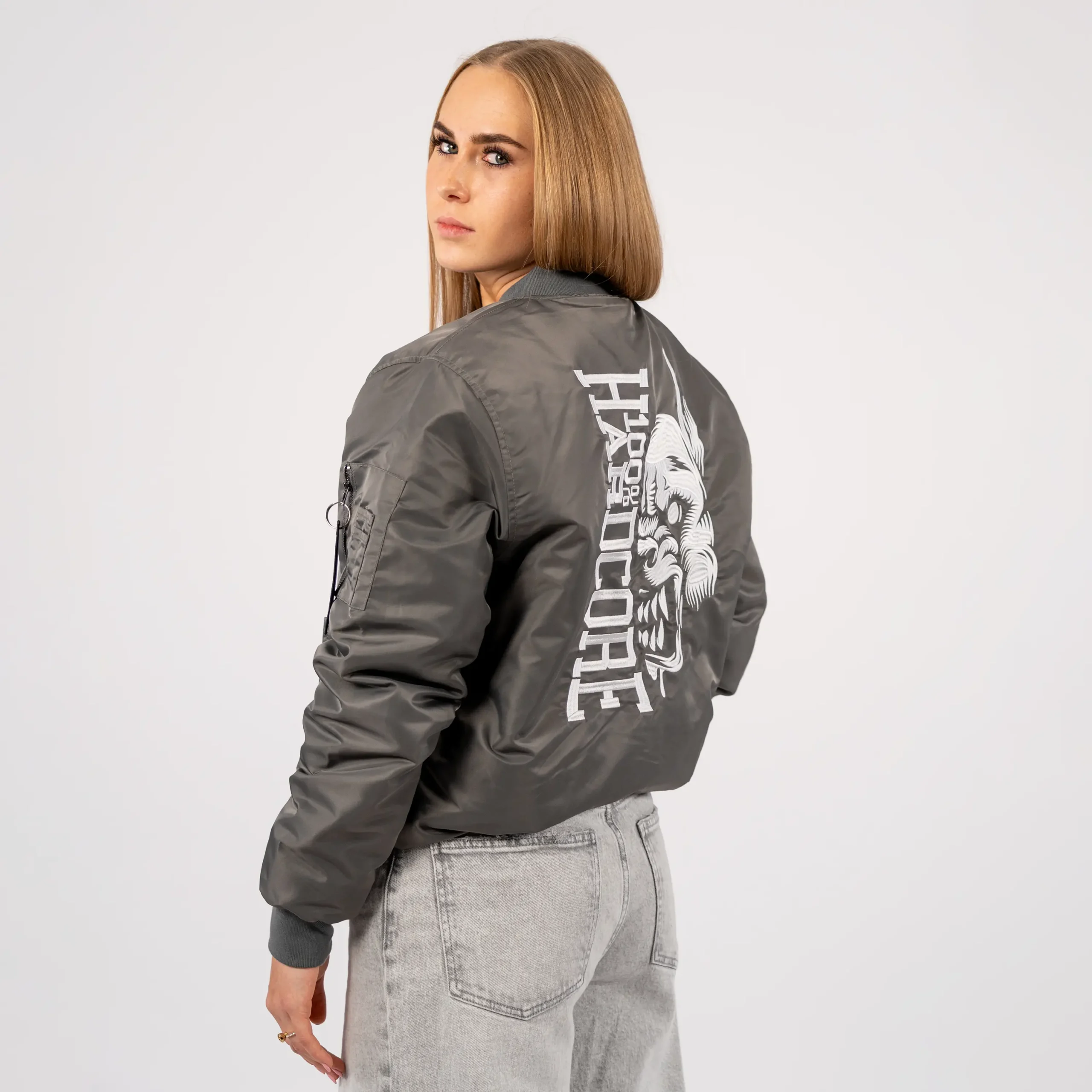 100% Hardcore Bomber Jacket Branded Rage Graphite - Image 6